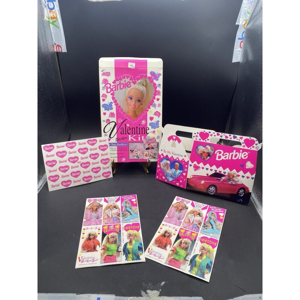 Vintage 1992 BARBIE VALENTINE STICKER KIT / Mello Smello New Complete